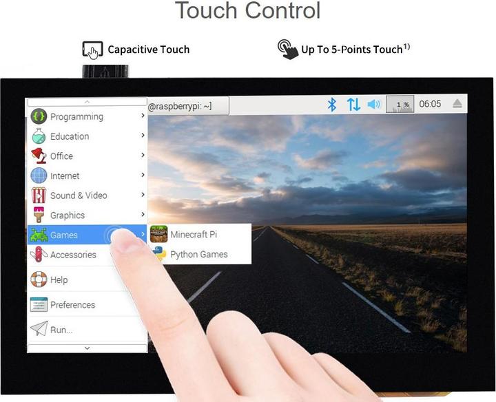Immagine prodotto WaveShare Display touch capacitivo da 4,3 pollici per Raspberry Pi Interfaccia DSI 800×480