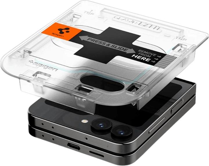 Actual product image Spigen EZ Fit Tempered Glass Clear Screen Protector Samsung Galaxy Z Flip 6 2-Pack (2 Piece, Samsung Galaxy Z Flip6)