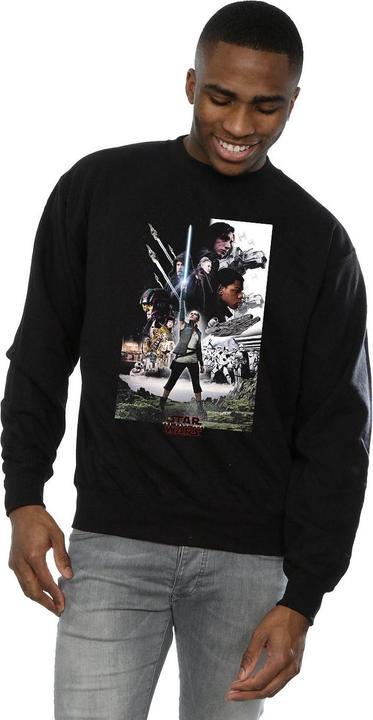 Actual product image Star Wars Mens The Last Jedi Character Poster Sweatshirt (L)