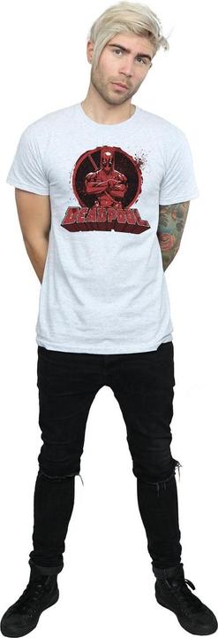 Actual product image Deadpool Mens Arms Crossed Logo T-Shirt (L)