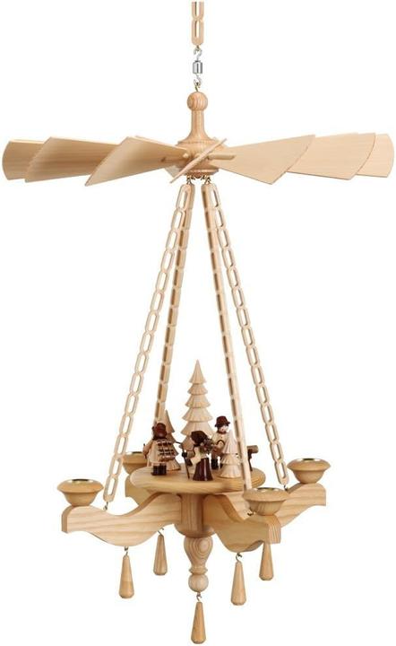 Produktbild Volkskunstwerkstatt Unger Deckenpyramide Waldfiguren mit Teelichtaufsätzen
