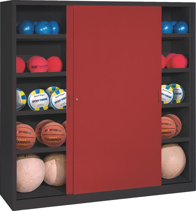 C+P Ballschrank (HxBxT: 195x160x50 cm, mit Vollblech-Schiebetüren, Typ 4)
