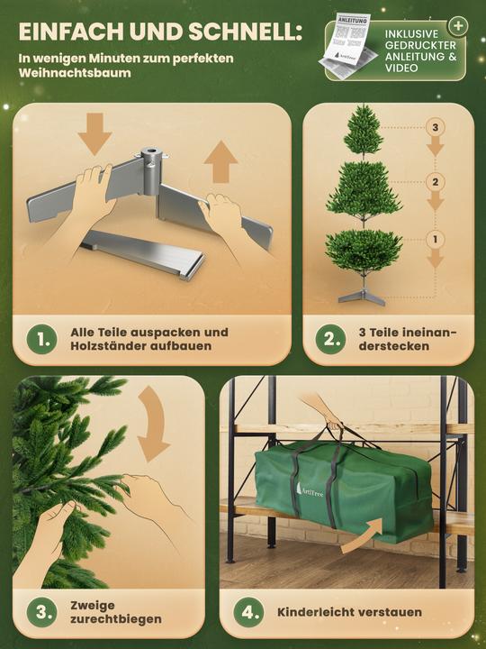 Actual product image Artitree Christmas tree 150 cm with FSC wooden stand (150 cm)