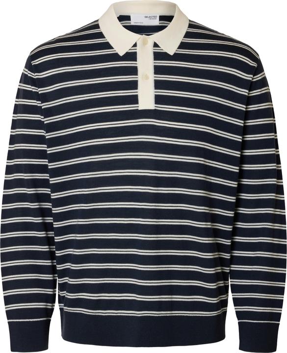 Selected Homme 100% Merinowoll Langarm-Poloshirt