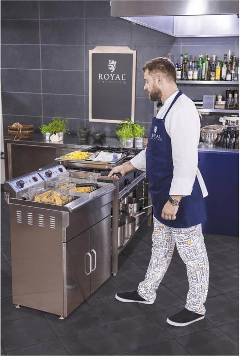 Actual product image Royal Catering Electric Deep Fat Fryer - 2 x 16 litres - 400 V - base cabinet