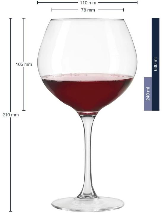 Produktbild Leonardo Rotweinglas Ciao, Burgunder 630 ml, 6 Stück, Transparent (66 cl, 6 Gläser, Rotweingläser)
