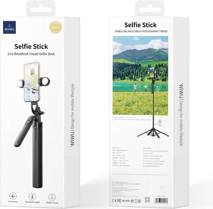Image du produit Wiwu Selfie stick - Selfie Stick Wi-SE012 with Tripod Function and double LED light