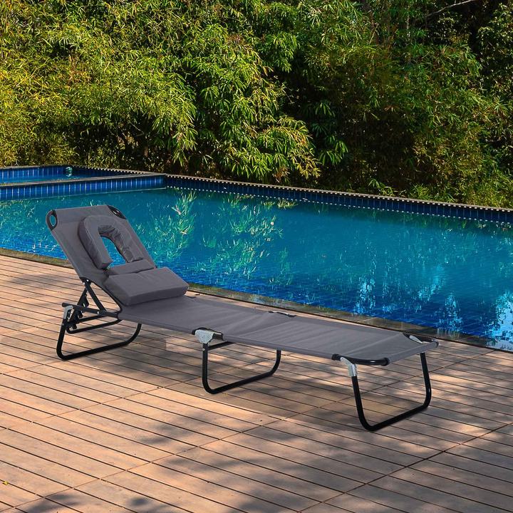 Image du produit Outsunny Chaise longue de jardin avec ouverture faciale (190 cm)