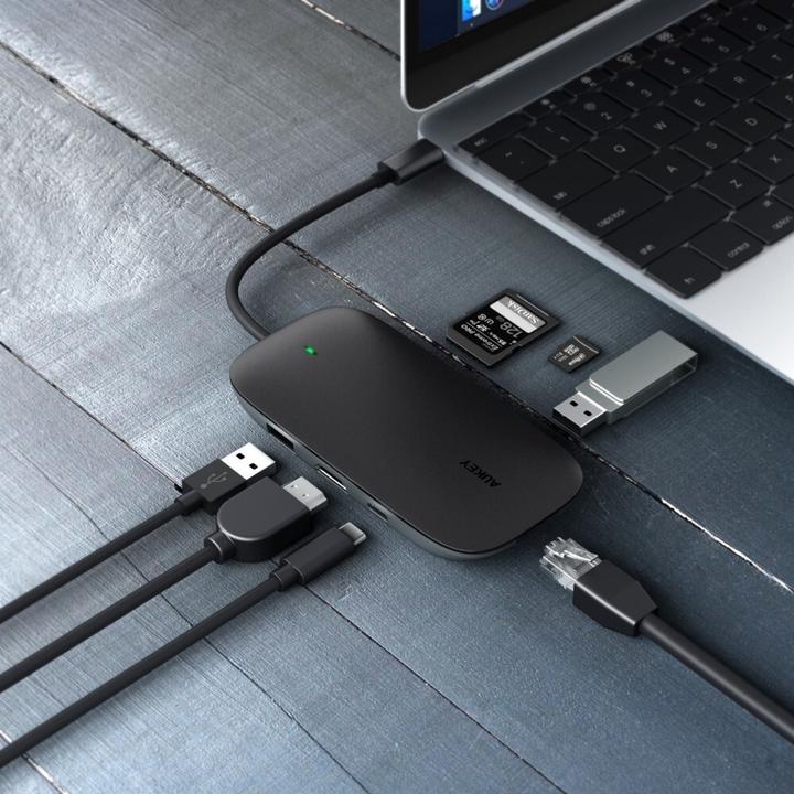 Image du produit Aukey I/O-HUB USB3 3PORT CB-C71/LLTSN1001018 (USB-C, 8 Ports)