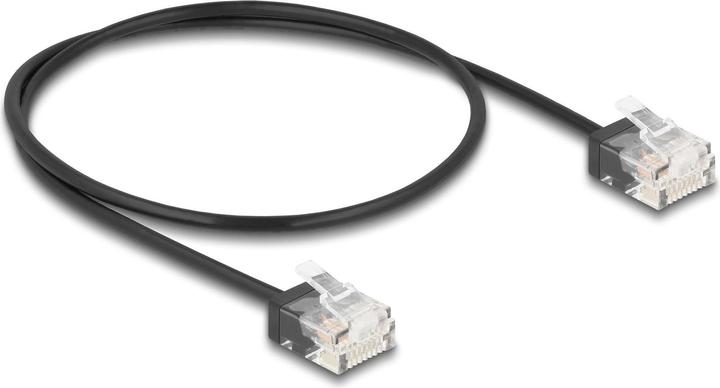 Actual product image Delock RJ45 network cable Cat.6 UTP Ultra Slim 0.5 m black (UTP, CAT6, 0.50 m)