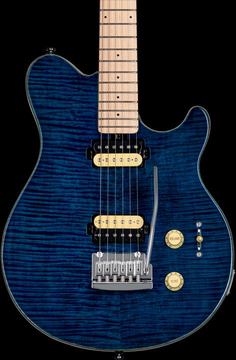Immagine prodotto Chitarra elettrica, S.U.B., Axis AX3, Top impiallacciato in acero fiammato, Neptune (Chitarra elettrica, Acero, mogano, Cromo pressofuso)
