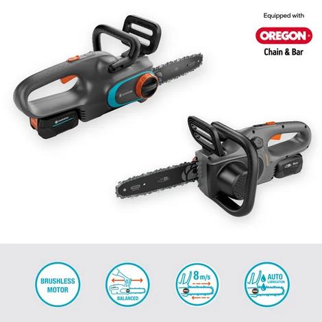 Actual product image Gardena Akku-Kettensäge PowerSaw 250/18V P4A solo (Battery chain saw)