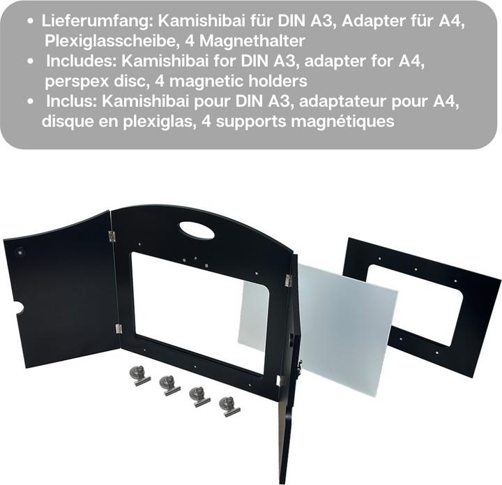 Produktbild Howa 4in1 Erzähltheater Kamishibai, Schattentheater, Figurentheater Holz für DIN A3 und DIN A4 Bildk