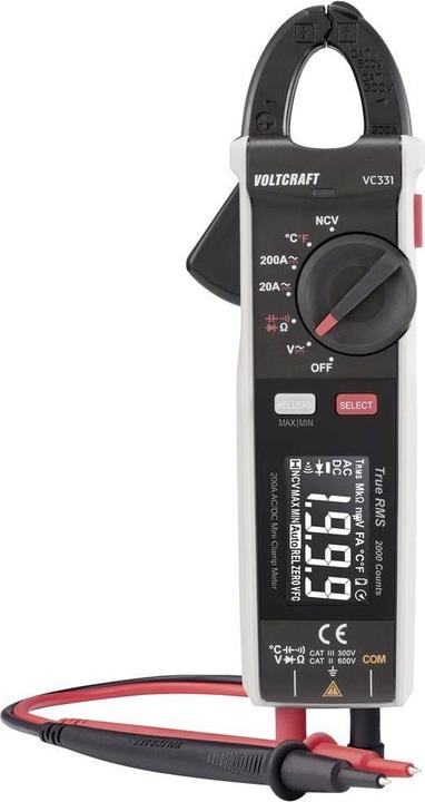 Immagine prodotto Voltcraft VC-331 Pinza amperometrica CAT II 600 V, CAT III 300V Display (conteggi): 2000 (CAT II 600V, CAT III 300V)