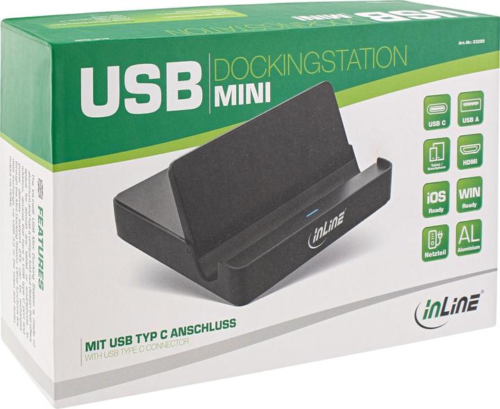 Produktbild InLine USB Mini Docking Station mit USB Typ C PD (Docking Port)