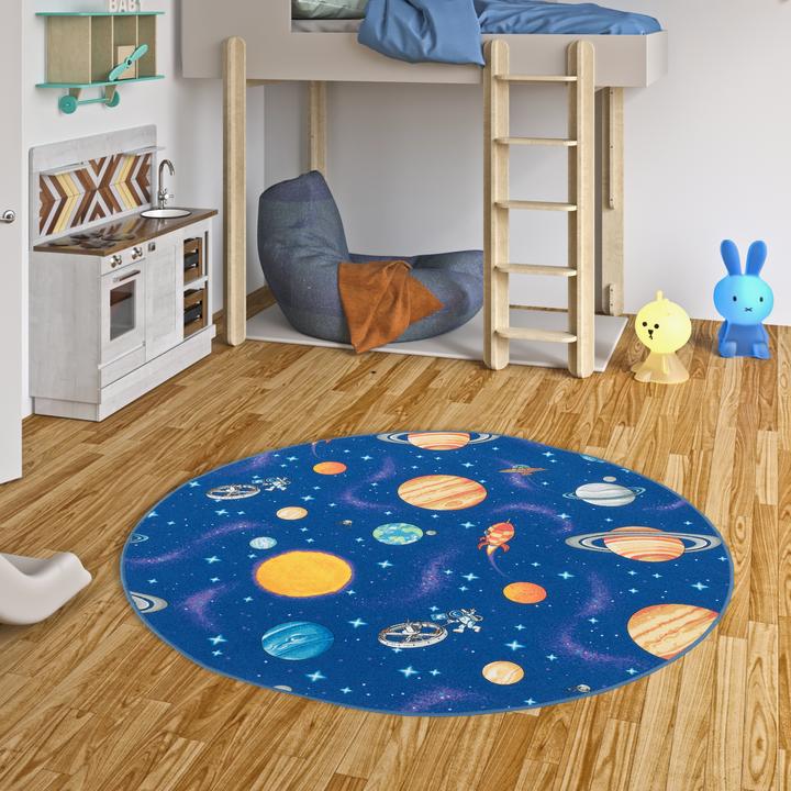 Produktbild Snapstyle Kinder Spiel Teppich Weltall Rund (200 x 200 cm)