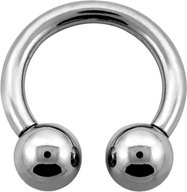 Produktbild Star Piercing Circular Barbell Innengewinde silber mit zwei Kugeln (ohne Messing, Chirurgenstahl 316L)