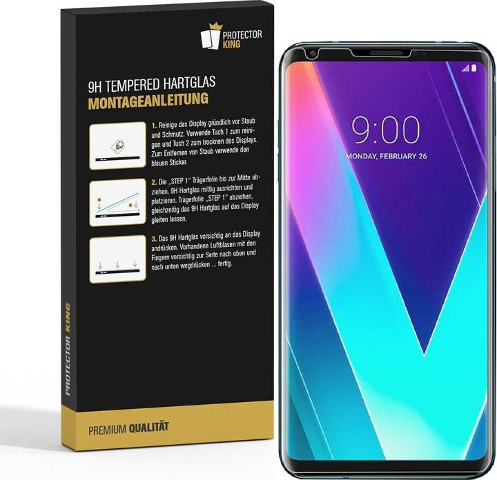 Produktbild Protectorking 1x echtes Tempered 9H Panzerhartglas 3D KLAR (1 Stück, LG V30)