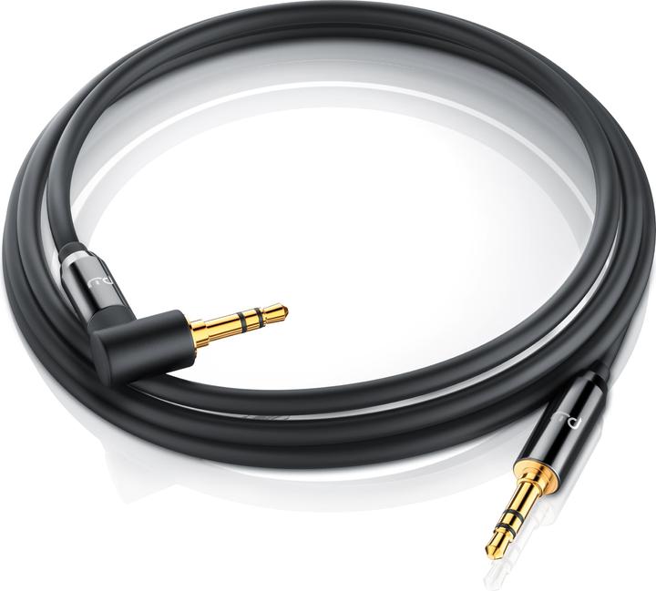 Produktbild Primewire AUX zu 3,5mm Klinke Audio Kabel 90° gewinkelt, HiFi Klinkenkabel Verbindungskabel für Audiogeräte (5 m, 3.5mm Klinke (AUX))