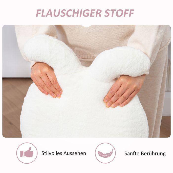 Immagine prodotto Swisshandel24 Bürostuhl Höhenverstellbar Schreibtischstuhl mit Hasenohren, Samtoptik, Weiss