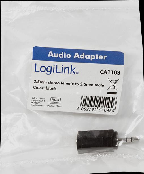 Immagine prodotto LogiLink Adattatore per cuffie stereo (Adattatore jack)