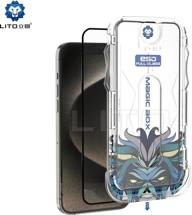 Actual product image Lito Armoured glass privacy incl. installation tool (1 Piece, Apple iPhone 15 Pro Max)