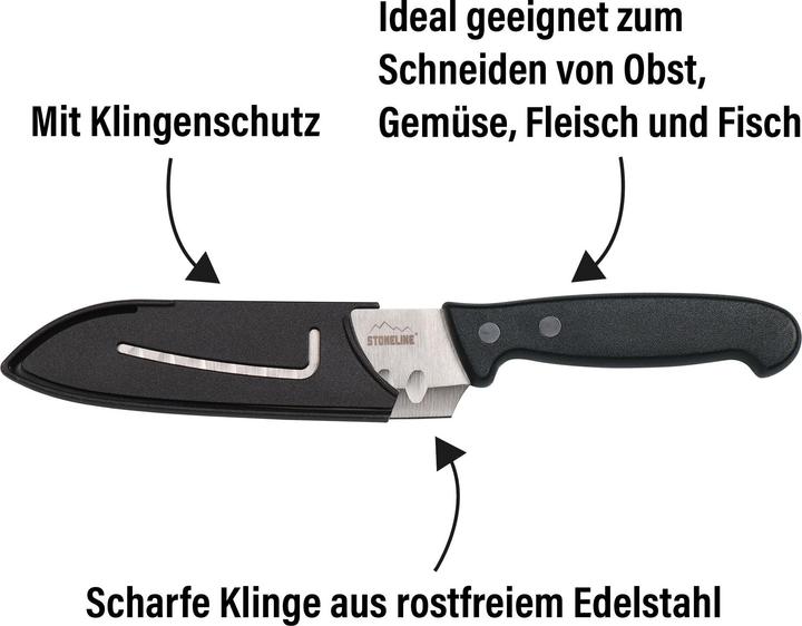 Produktbild Stoneline 22,6 cm Santokumesser, mit Klingenschutz (12.50 cm)