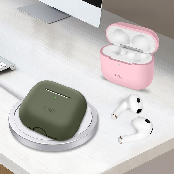 Actual product image 4Kom Tech-Protect Silikonhülle für Apple AirPods 4 - Schwarz (Headphone bag)