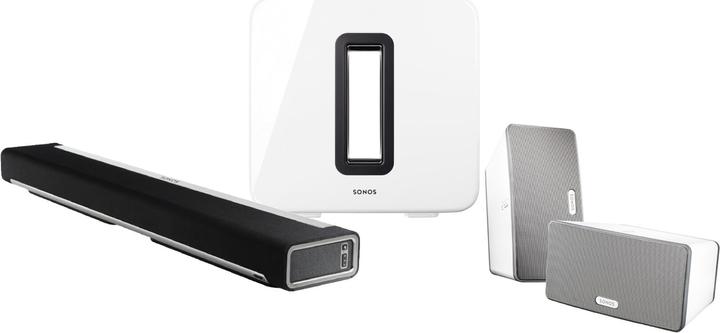 Produktbild Sonos 5.1 Bundle 2x PLAY:3 weiss + Playbar + Sub