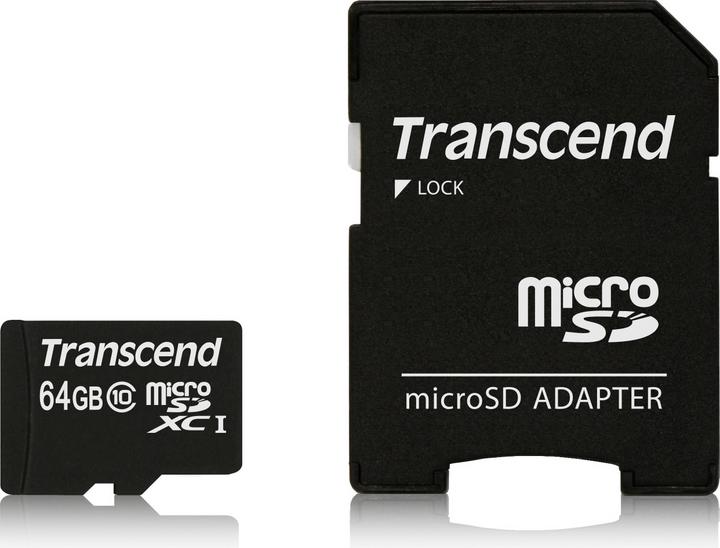 Actual product image Transcend Micro SDXC Card (64 GB, microSDXC, U1, UHS-I)