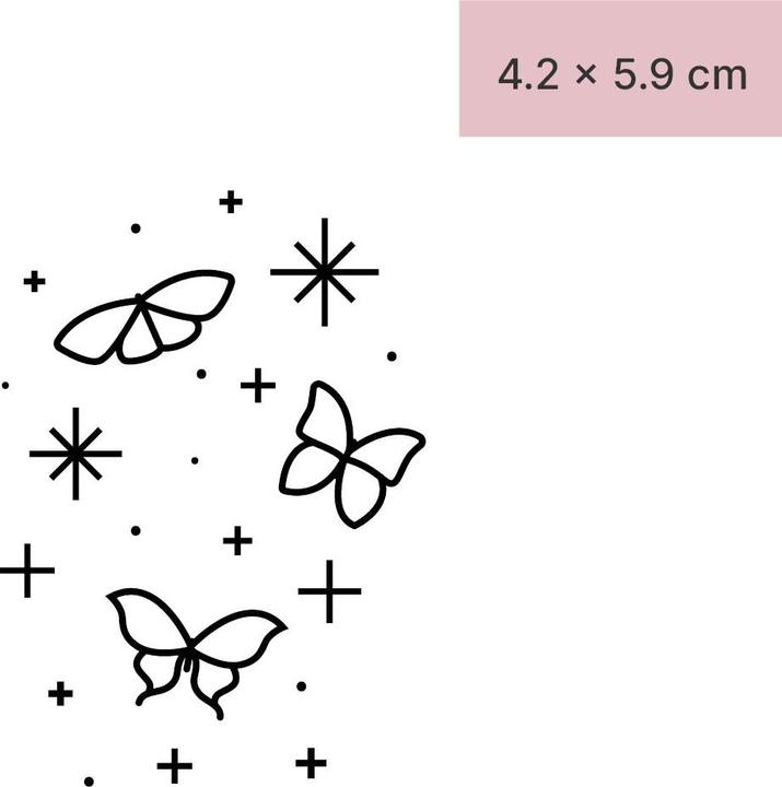 Actual product image minink Temporary tattoo - butterflies with symbols