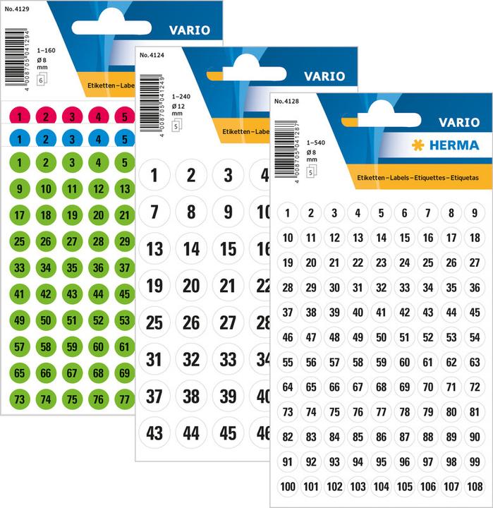 Produktbild HERMA Zahlen Etiketten