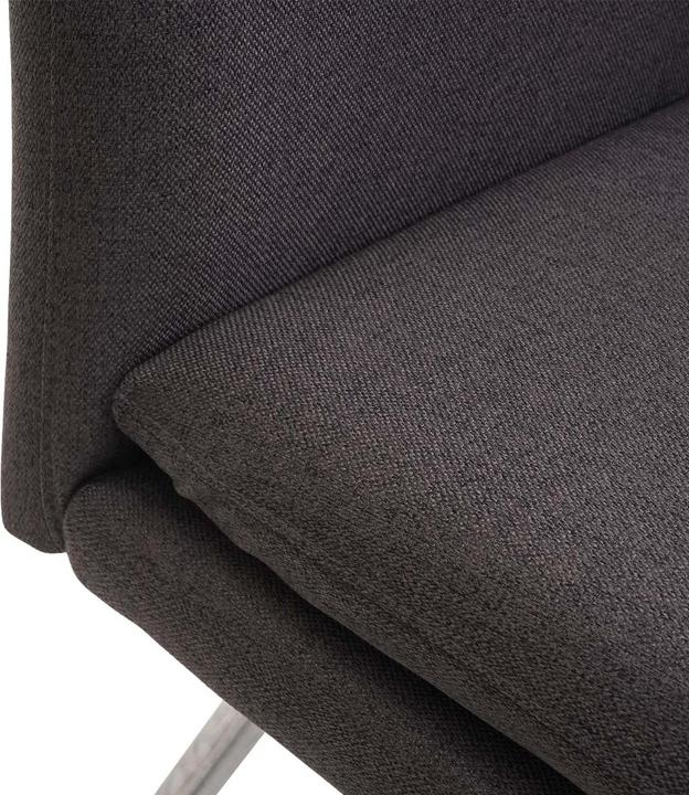 Produktbild Swisshandel24 Sitzbank, Esszimmerbank Bank Polsterbank, Rückenlehne Stoff/Textil Edelstahl gebürstet - grau-braun (180 cm)