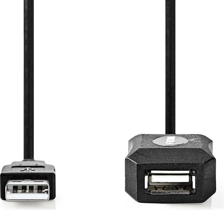 Productafbeelding Nedis Actieve USB-kabel | USB 2.0 | USB-A mannelijk | USB-A vrouwelijk | 480 Mbps | 5,00 m | Rond | (5 m, USB 2.0)
