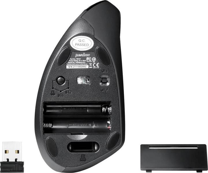 Image du produit Perixx PERIMICE-813, souris ergonomique multi-appareils, sans fil, noire (Sans fil)