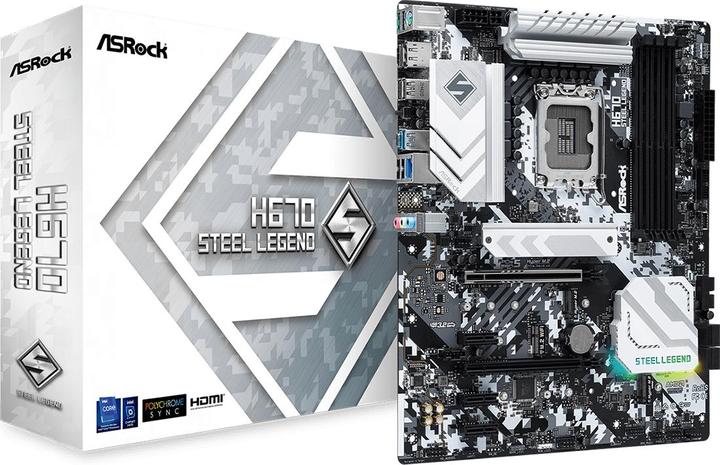 Produktbild AsRock MB H670 Steel Legend 1700 (LGA 1700, Intel H670, ATX)