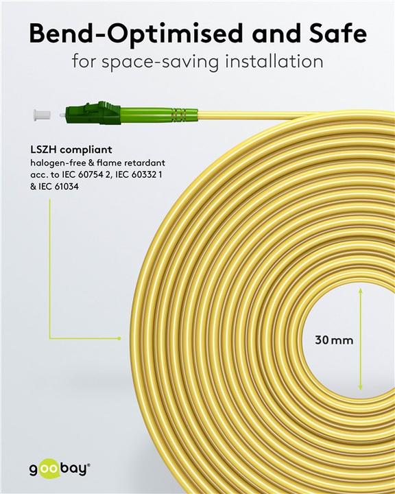 Immagine prodotto Goobay Cavo in fibra ottica FTTH, monomodale OS2 Giallo, Giallo Simplex, 25 m (S/UTP, CAT6, 25 m)