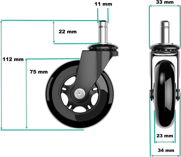 Image du produit XeloTech Roulettes pour sols durs