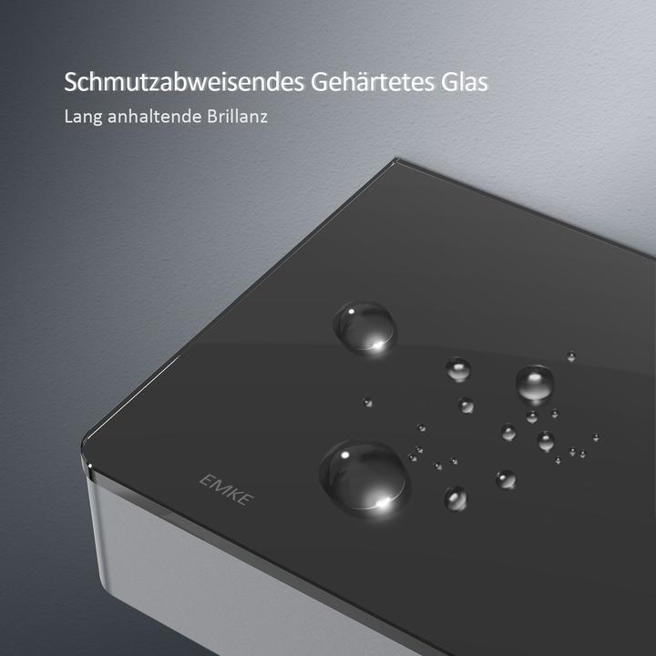 Produktbild Emke Duschsystem mit Thermostat, Handbrause + Regendusche(3 Strahlstärken) + Unterer Auslass