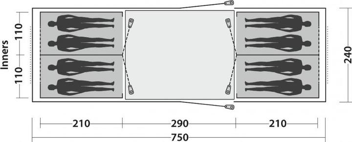Actual product image Easy Camp Huntsville Twin 800 tunnel tent (Tunnel tent, 17.50 kg, 8 persons)