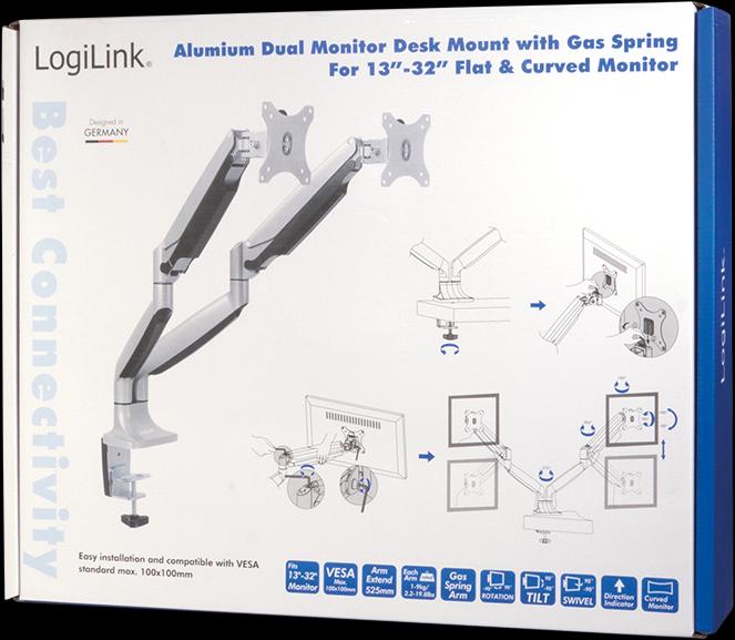 Produktbild LogiLink Monitor Schreibtischhalterung (Tisch, 32")
