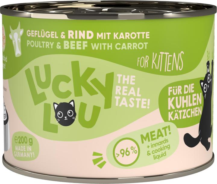 Actual product image Lucky Lou Cat wet food (Puppy + kitten, 1 pcs., 200 g)
