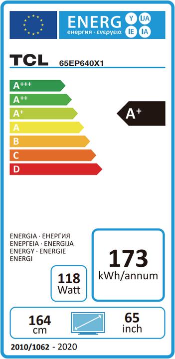 Energie-Label TCL 43EP640 (43", LCD, 4K)