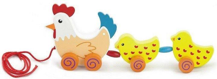 Image du produit Viga Toys Animal à tirer Poule avec 2 poussins
