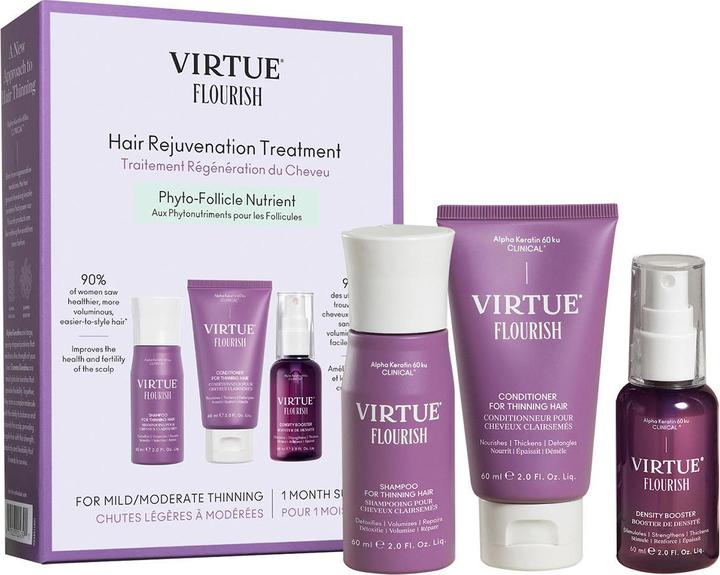 Actual product image Virtue Labs Flourish Hair Rejuvenation Treatment 1 month supply Set (Hair care set)