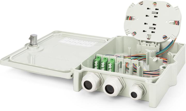 Image du produit Digitus Boîtier de distribution FTTH, monomode, LC-APC Raccords pré-connectés, pigtails