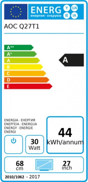 Energy Label AOC Q27T1 (2560 x 1440 pixels, 27")