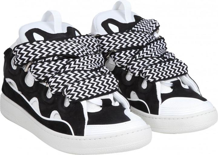 Actual product image Lanvin curb sneakers curb leather and suede sneakers with multicolor lace (41)