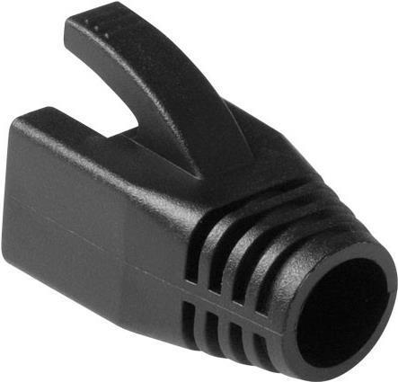 Actual product image RJ45 black boot for 8.0 mm cable. Colour: Black Cable boot rj45 8.0mm black