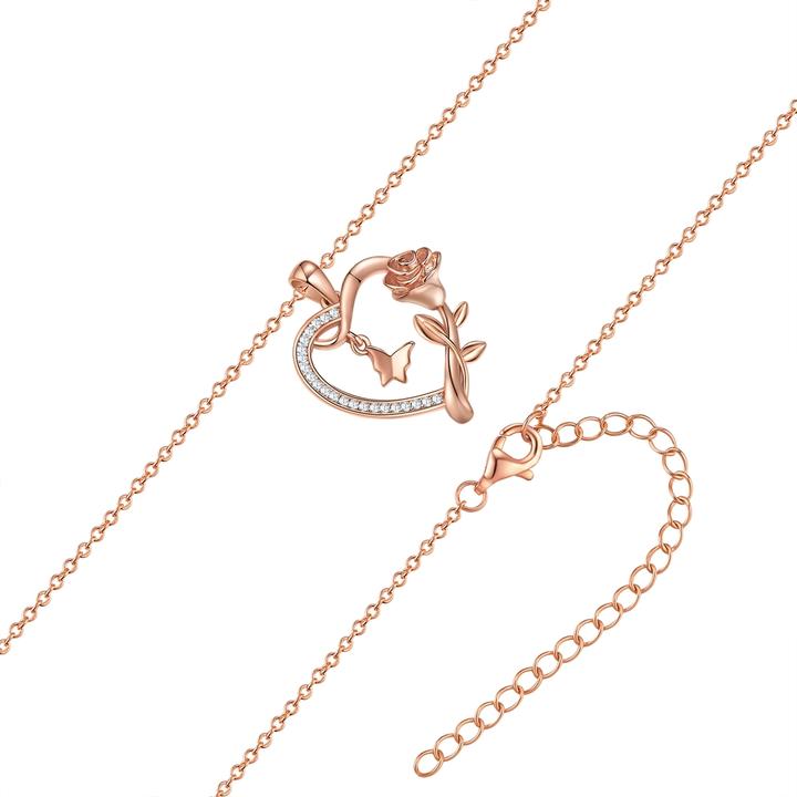 Produktbild Rafaela Donata Damen Halskette Herz/Schmetterling/Rose - 36634 (Sterling Silber)
